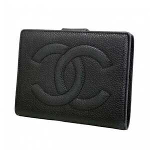 CHANEL Black Caviar Leather Wallet